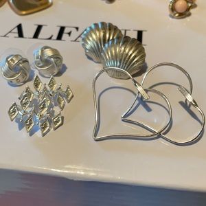 silver earring jewelry bundle